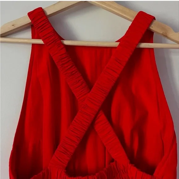A New Day Tomato Red Sleeveless Criss Cross Back Dress Size Small - Picture 8 of 8